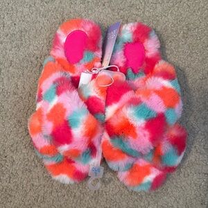 Stars Above Slippers Size L 9/10 Color Pink Blue Orange